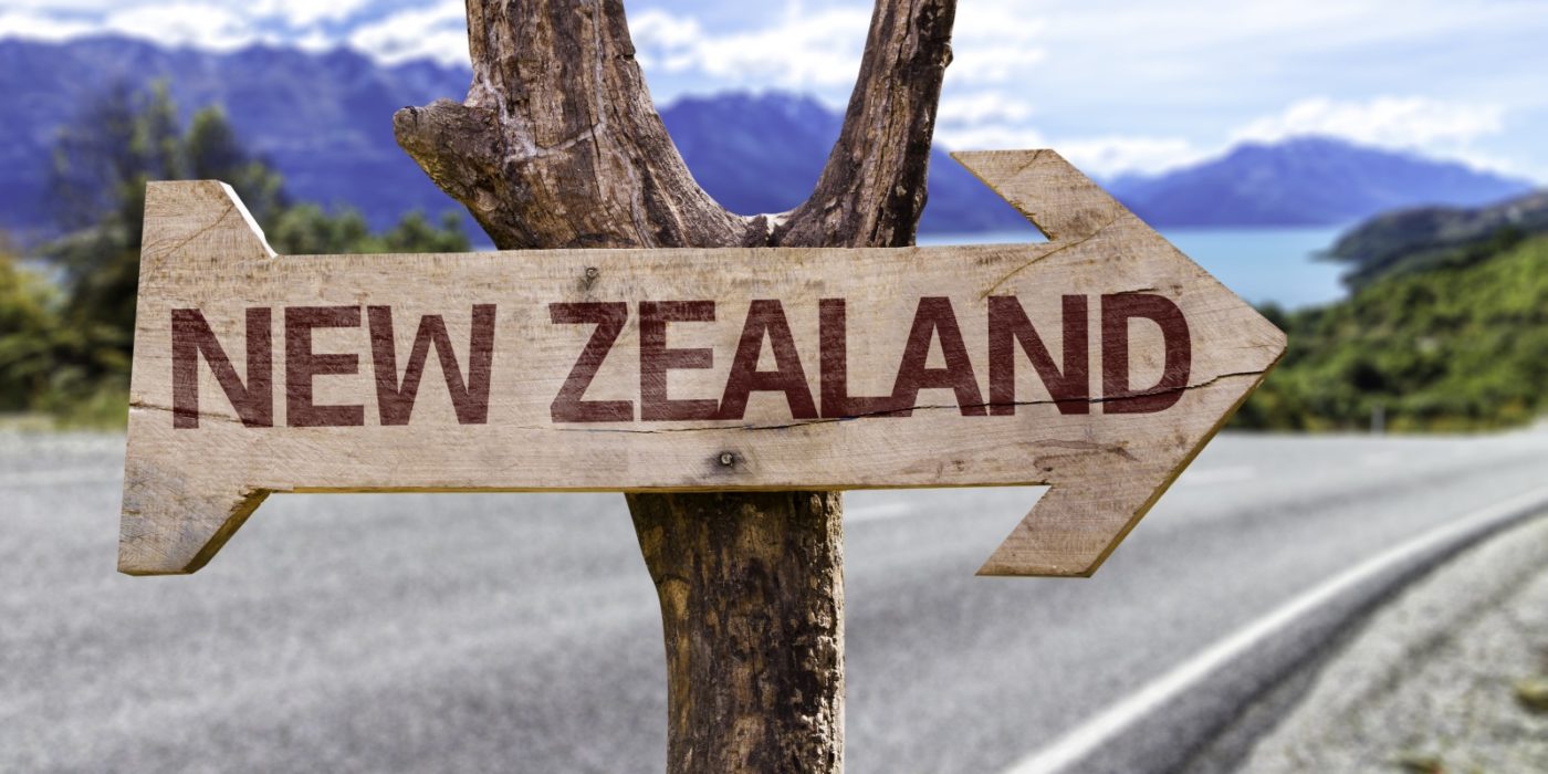 New Zealand sign on a rural road