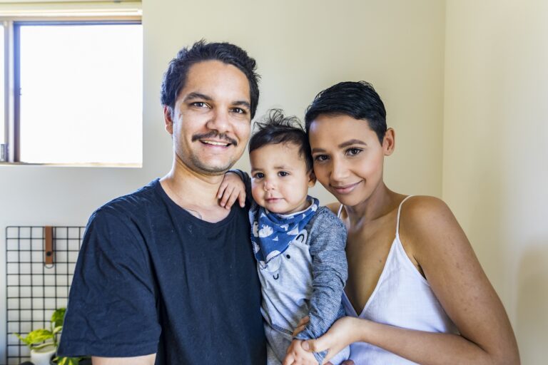 Family of young at home