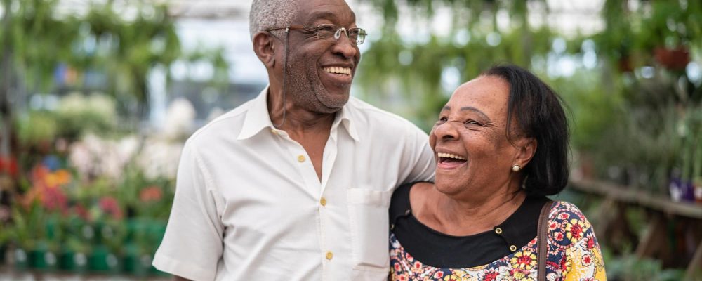 Portrait of Mature African Couple Customer at Flower Market